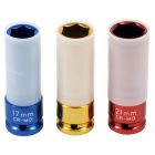 DUGÓKULCS-KÉSZLET 1/2', HOSSZÚ VÁLTOZAT SW 17,19,21 MM, KARCOLÁSGÁTLÓ BEVONATTAL