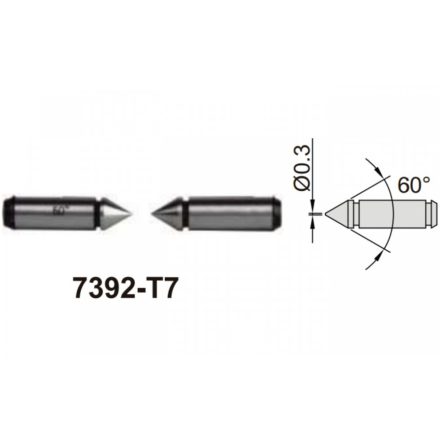 Hegyes mérőcsúcs univerzális tolómérőkhöz, 60°