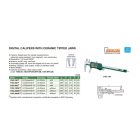 Digitális tolómérő kerámia mérőfelülettel és görgővel 0-150/0.01 mm