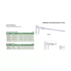 Szilárd típusú, hosszú alsó csőrű nóniuszos tolómérő 0-500/100/0.05 mm