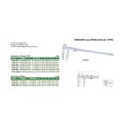 Szilárd típusú, hosszú alsó csőrű nóniuszos tolómérő 0-800/150/0.05 mm