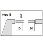 Digitális horonymérő mikrométer, B-típus 0-25/0.001 mm