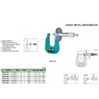 Lemezmérő tárcsás mikrométer, B-típus 0-50/0.01 mm