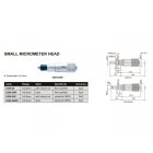 Kis beépíthető mikrométer gömbfejű orsóval 0-6.5/0.01 mm