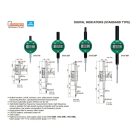 Lapos hátú digitális mérőóra emelőgombbal 0-25.4/0.001 mm