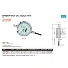 Lapos hátú, vízálló analóg mérőóra, A-típus 0-10/0.01 mm