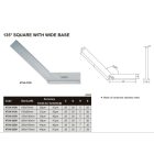135°-os talpas szögellenőrző 150x100 mm