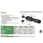 Rövid szárú digitális nyomatékkulcs (3/8" négyzet) 6~30 N.m