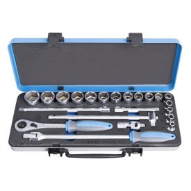   Dugókulcs-készlet, 1/2", fémdobozban-3/8"-1.1/4/22