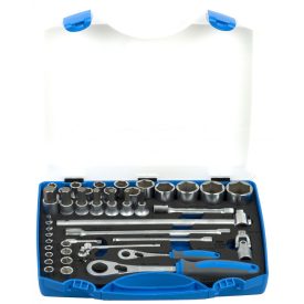   Dugókulcs-készlet, 1/2" és 1/4", műanyag dobozban-4-32/43