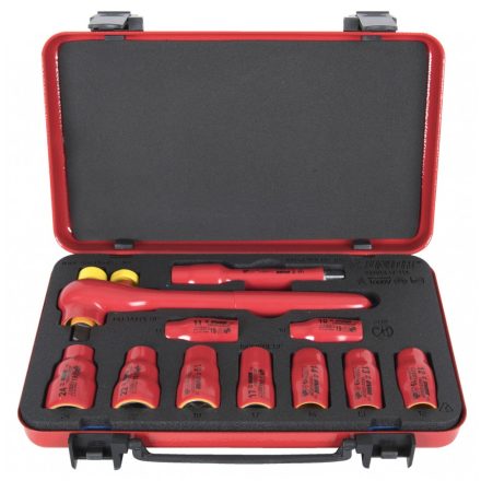 Szigetelt dugókulcs-készlet, 1/2", fémdobozban-10-24/11