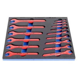   Szigetelt egyoldalas villáskulcs-készlet, SOS tálcában-6-24/15
