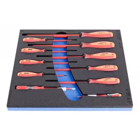   Szigetelt lapos (SL) csavarhúzó-készlet VDE TBI markolattal, SOS tálcában-11