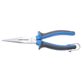   Egyenes, félkerek csőrű fogó vágóéllel és markoló zónával, magasban végzett munkához