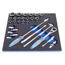 Dugókulcs-készlet, 1/2", SOS tálcában